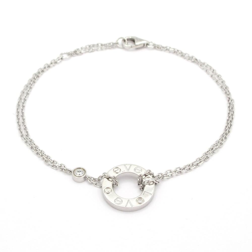 Cartier Love Circle Bracelet B6038100 18K White Gold Diamond